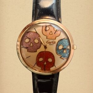 Cai Qi Skull Design Watch with Black Strap